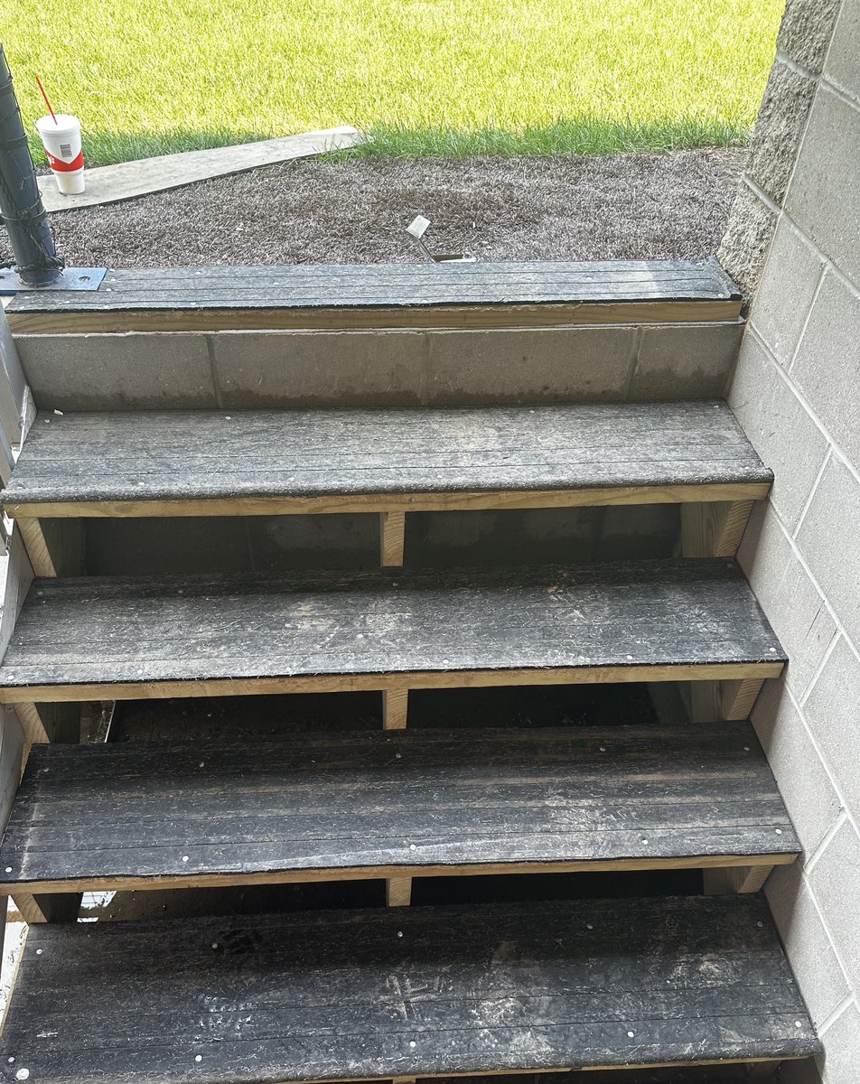 What an awesome job Carson Reinert did on these dugout stairs. He covered all the staircases in both dugouts with rubber to protect the wood and give players some more grip on their way in and out. This is a hugely helpful project and he did such a great job!