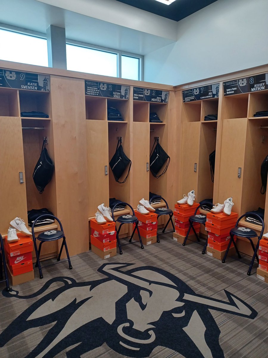 USU_Equipment's tweet photo. We are a day late. But @USUVolleyball had their report day yesterday. Which means new gear for the Back to Back Mountain West Champs. We are ready to get rolling. #Aggiesalltheway #Questfor3 https://t.co/J66I2HHosa