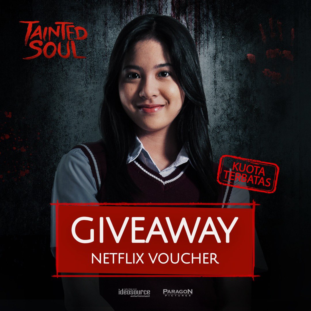 Siapa yang belum berkesempatan nonton #TaintedSoul di Netflix? Ada giveaway voucher netflix untuk kamu nih!

Cara ikutannya:
1. Reply/QRT kenapa kamu mau nonton film KPM
2. Follow <a href="/paragonpics_/">Paragon Pictures</a> 
3. RT dan like twit ini

Pengumuman pemenang diumumkan besok siang ya!