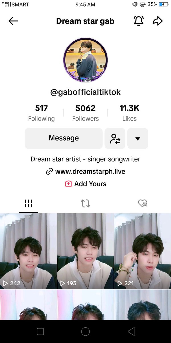YSaclao's tweet photo. Hi @carabeo_gab gab  Parang kailan lang nakilala kita sa kumu at sumuporta  sayo sobra talaga ako nagalingan sayo nun impromptu nakakagawa ka ng lyrics habang kumakanta ka at parang kahapon lang e minessage mo ko sa messenger na maglive kana sa tiktok at kinuha ka ng dream star. https://t.co/ZqbWIsVDcH