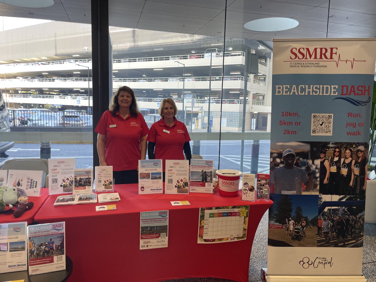 SSMRF_official's tweet photo. We'd love to see you at St George Hospital today - we're in the main foyer promoting our Beachside Dash and LUV YOUR GUT partnership with the MRC.
#beachsidedash #medicalresearch #runforresearch #ssmrf #funrun #unswmmrc #microbiome #luvyourgut https://t.co/5QjqPeamHo
