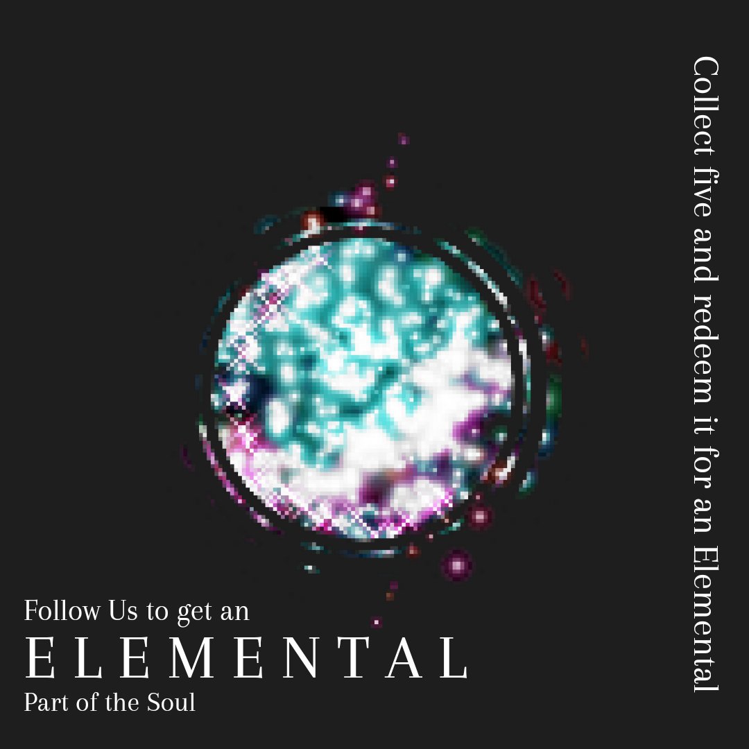 pixelelemental7's tweet photo. Follow us now to get 'A Token', Can be used to Redeem an
                                        E L E M E N T A L
#CommunityEngagement
#NFTCommunity https://t.co/vMJ99jGu1E