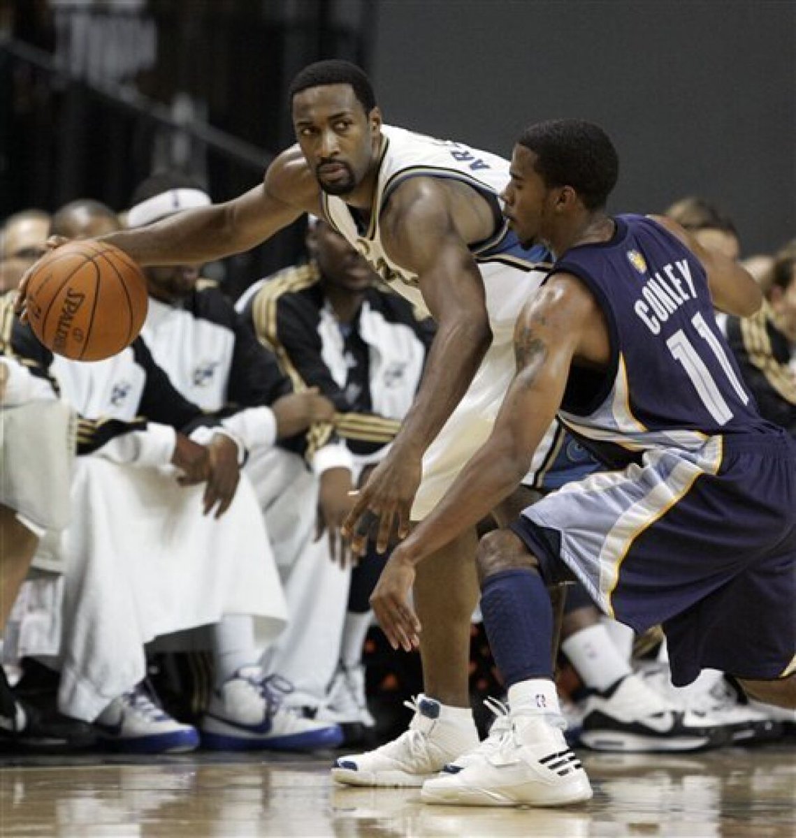 Mike Conley named Gilbert Arenas as toughest matchup he’s ever had in NBA career:

“Man, probably my earlier days, Gilbert Arenas, he was a real problem, man. Super physical and super athletic and skilled. So he was probably the first one I think about.”

(via <a href="/AhnFireDigital/">Ahn Fire Digital</a>)