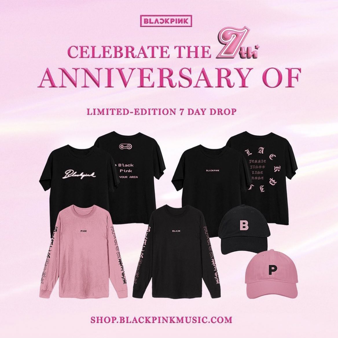 [INFO] U.S. <a href="/BLACKPINK/">BLACKPINKOFFICIAL</a> Shop has released its #BLACKPINK 7th anniversary Limited Edition merch (7 Day Drop), available until Aug 15 9am PT/ 12noon ET. 

👉🏼: shop.blackpinkmusic.com/?fbclid=PAAabg…
#7YearsWithBLACKPINK #BLACKPINK