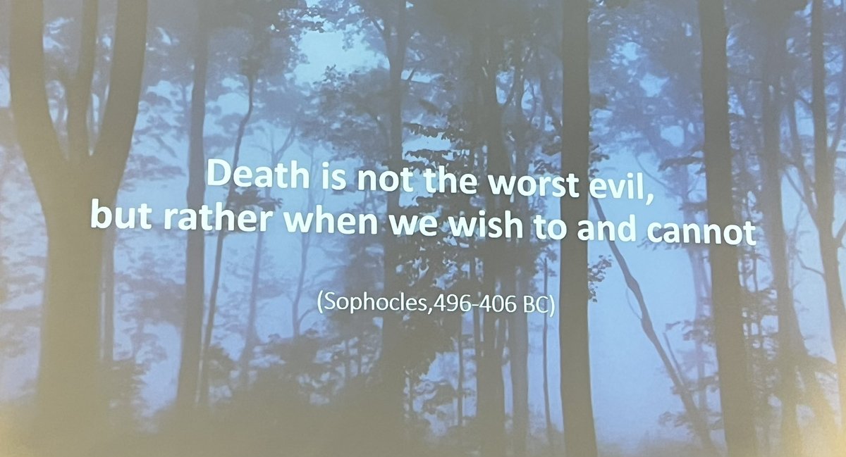 Sometimes death is not the worst outcome - @MelissaJBloomer exploring attitudes to death, end of life care and voluntary assisted dying in #ICU #NNF2023 @acn_tweet @ACCCNAUST
