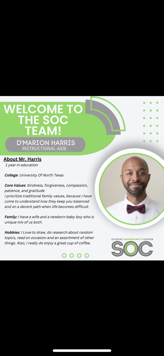 soc_fisd's tweet photo. Late Post: We are excited to welcome Lauri, D’Marion and James to the Student Opportunity Center! Lauri is coming to us from MHS, D’Marion subbed for us last year and James is new to FISD. We are so happy to have them on our team. #TheSOC #elevateFISD #BeTHElight https://t.co/rJQ6F2DDif