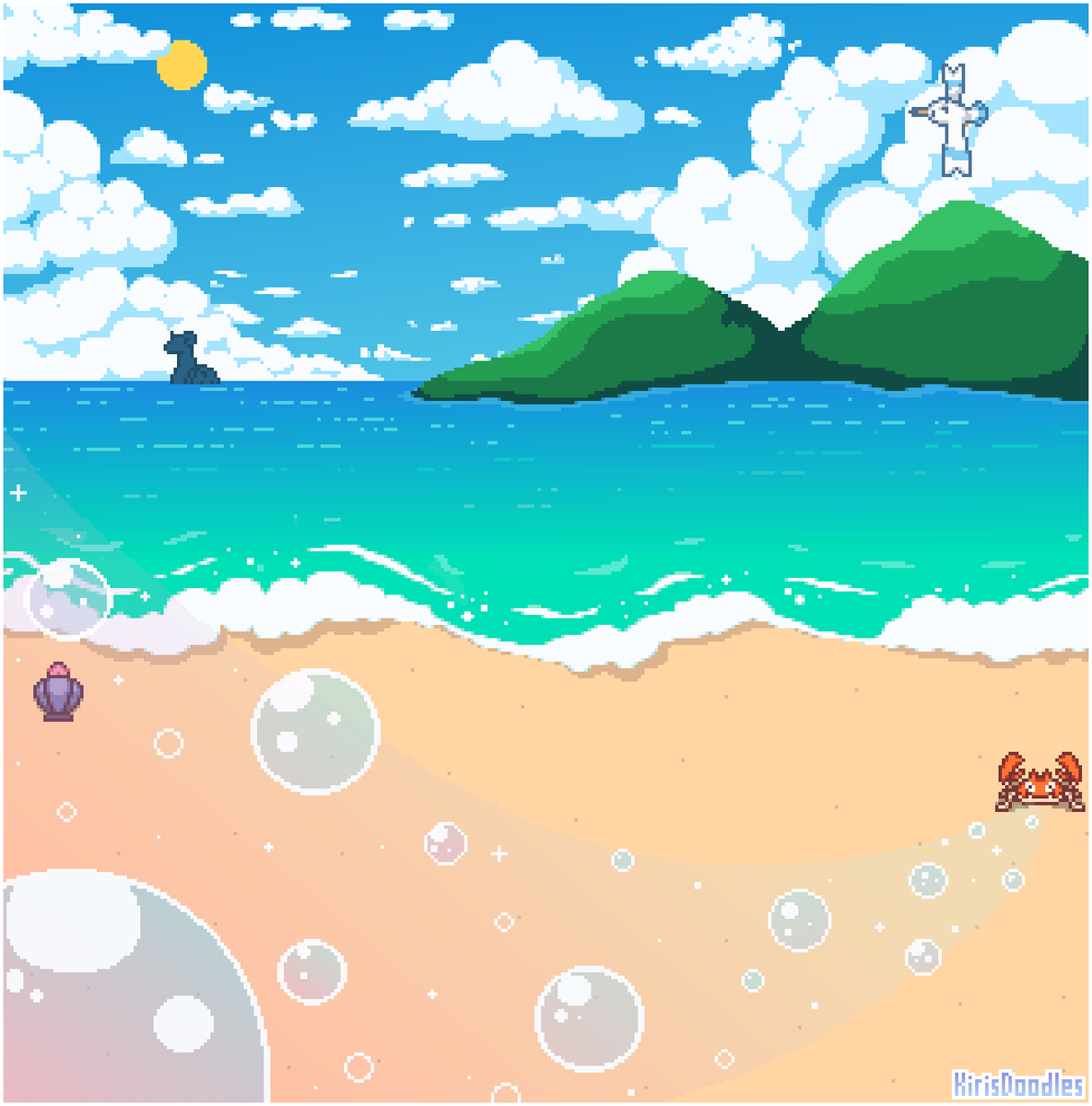 KirisDoodles's tweet image. 🫧Krabby Bubbles🫧
#pokemon #pixelart #ドット絵