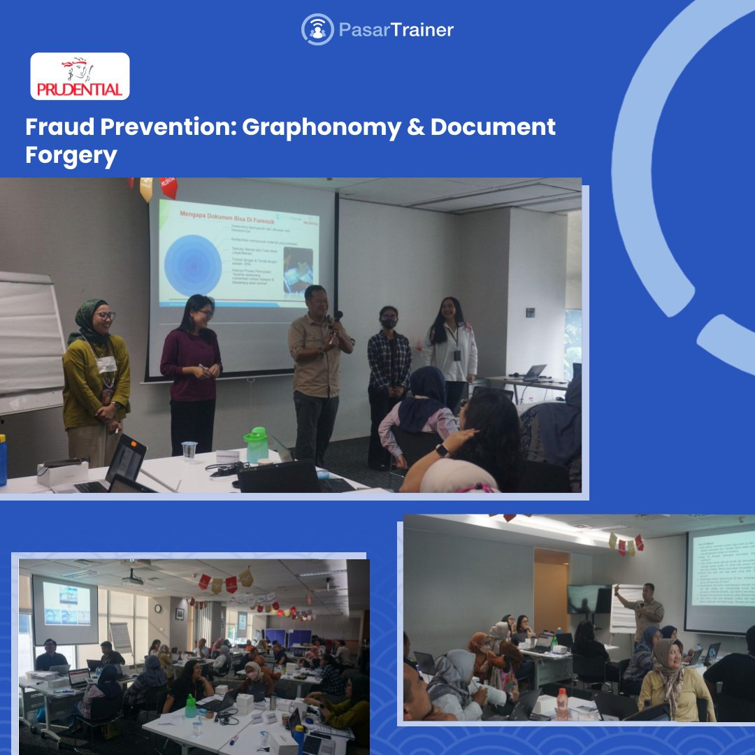 PasarTrainer's tweet photo. Fraud Prevention: Graphonomy &amp; Document Forgery for Prudential

#PasarTrainer #trainingmarketplace #trainingprovider #learninganddevelopment #lembagapelatihan #corporatetraining #corporatelearning https://t.co/98L7YvXZM1