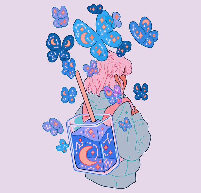 「drinking straw pink hair」 illustration images(Popular)