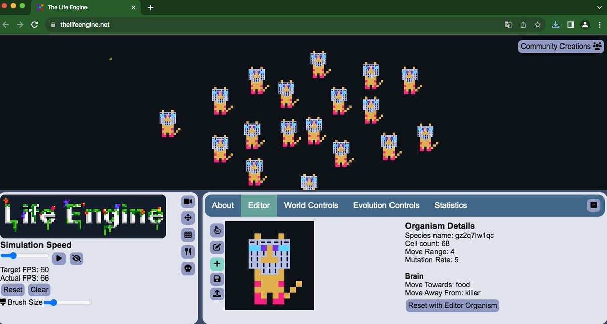 cellulalifegame's tweet photo. Taking care of a few cellular automatons cats in #LIFEENGINE @minecraft 🥳😅 https://t.co/jUkFcRQ3jp