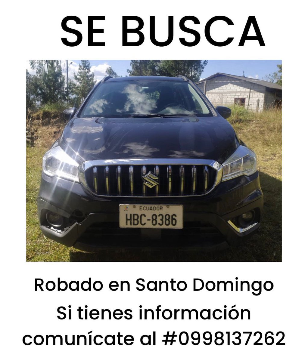MecheOcampo's tweet photo. 🚨 Urgente!! Amigos por favor su ayuda compartiendo! Auto robado en Santo Domingo de los Tsáchilas! 

#santodomingodelostsachilas #PoliciaNacional #Quito #autorobado https://t.co/ryZyHabPz4