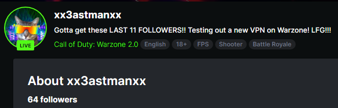 NachoZombiezz's tweet photo. Help @xleastmanlx1 he is only 11 Followers away can we help him get to Affiliate???

https://t.co/f3qOYqjACa

Think we can make it by the Weekend??? 👀

@kick
 
@kickback_page

#KickStreaming #KickBack #EZAFGaming #KickArmy #KickStreamer #KickAffiliate https://t.co/D9KEtpaN0f