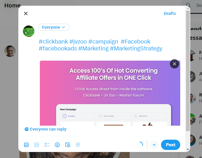 Brahmie_'s tweet photo. Create Your First Super Affiliate
Campaign Within 60 Seconds…#jvzoo #campaign  #Facebook #facebookads #Marketing #MarketingStrategy https://t.co/meRP4Fy5BY