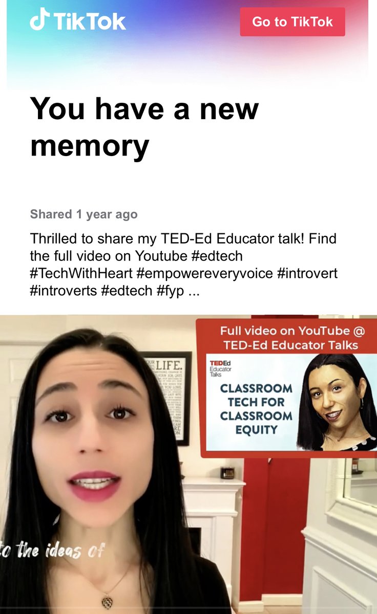 One of the most awesome memories = having my @TED_ED educator talk published! Classroom Tech for Classroom Equity ⏯️ youtu.be/vkyd-xZBGOo #TechWithHeart #edtech #SEL #inclusivelearning #introvert #introverts #empowereveryvoice #tedtalk #tedtalks