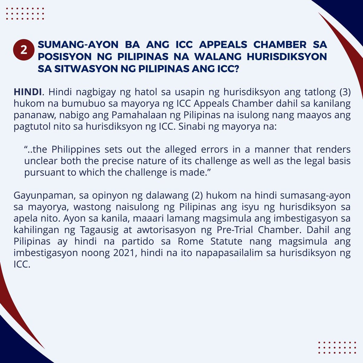 uplc_iils's tweet photo. ANO ANG SUSUNOD NA MANGYAYARI? ANG MGA IMPLIKASYON NG HATOL NG ICC APPEALS CHAMBER SA IMBESTIGASYON SA SITWASYON NG PILIPINAS https://t.co/2jfZe9S5D2