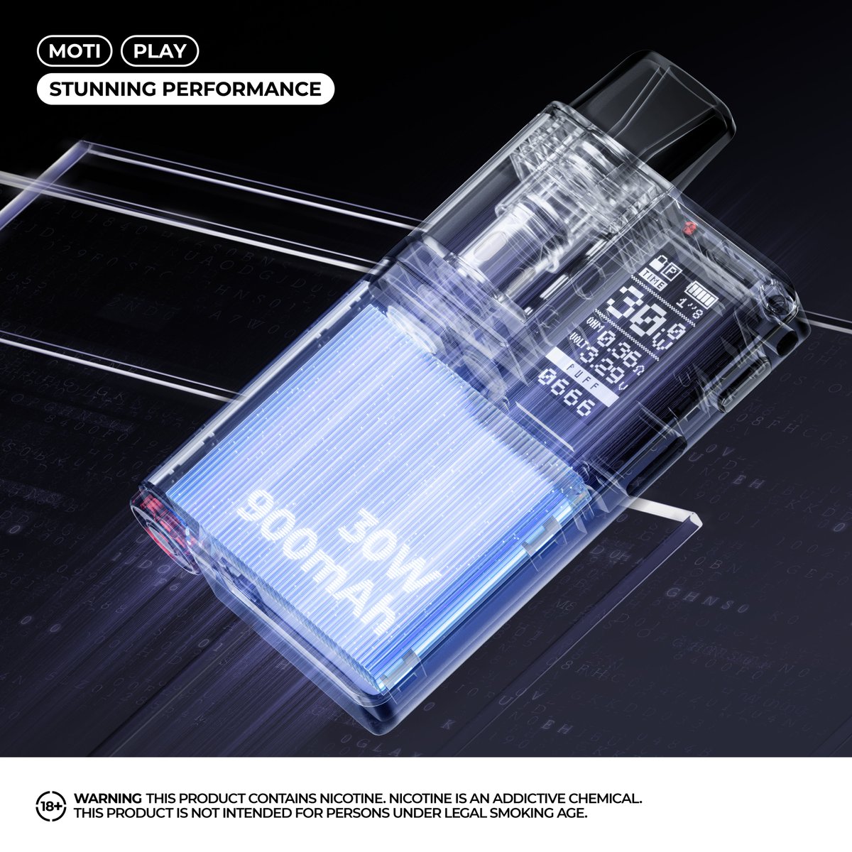 Compact Body, Mega Screen. With the 0.96'' Mega Screen, all parameters are under control. Power, Voltage, Puffs...
#motiplay #motiplanet #megascreen #puffs