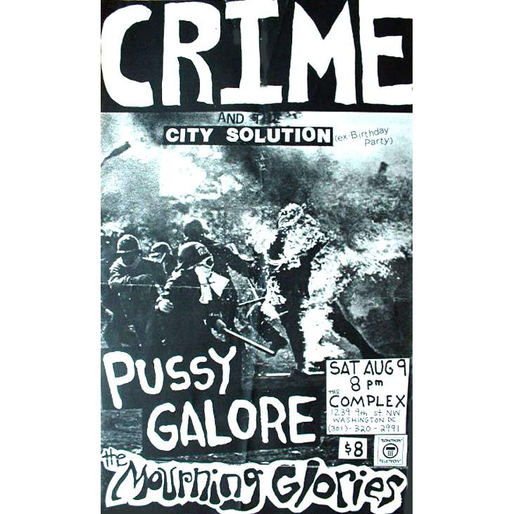 popcatastrophe's tweet photo. On This Day!   

Pussy Galore – The Complex, Washington, DC, US (August 9, 1986)
w/ Crime and The City Solution and The Mourning Glories

nb. FIRST show with #BobBert

#onthisday #PussyGalore #PussyGaloreBand  #KurtWolf #JulieCafritz #NeilHagerty #CristinaMartinez #jonspencer https://t.co/oH6kbLXjx4