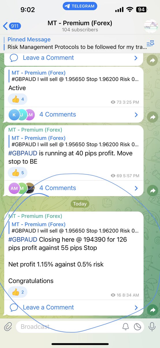 samaratprashant's tweet photo. Yday’s #GBPAUD position closed today for 126 pips profit.
#premiumchannel https://t.co/1XAYxrF6kl
