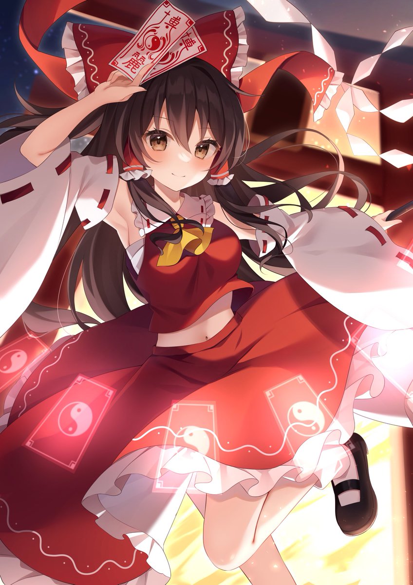 博麗霊夢 「霊夢成長記録  ①2011年  ②2012年  ③2016年  ④2023年  」|miy@のイラスト