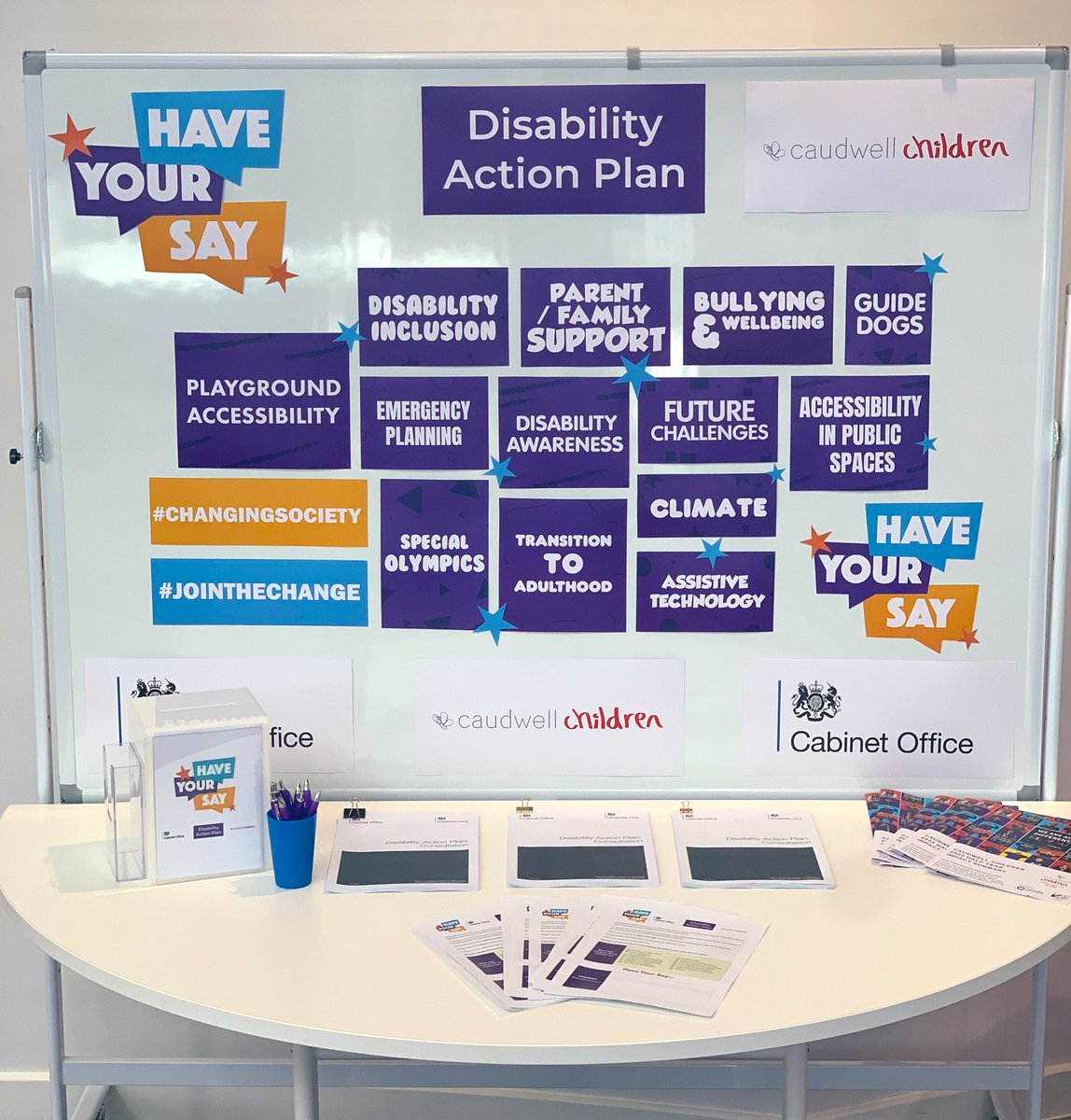 Ready for an exciting busy few days at @caudwellkids and using the opportunity to engage with children and families about the @cabinetofficeuk Disability Action Plan Consultation. #haveyoursay #caudwellchildren #jointhechange #charity