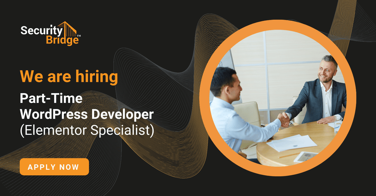 We are hiring! 💼

We seek a talented and passionate Part-Time WordPress Developer (Elementor Specialist) to join our marketing team.

Apply now! 👇
securitybridge.com/open-positions… 

#NowHiring #WordPressDeveloper #Job