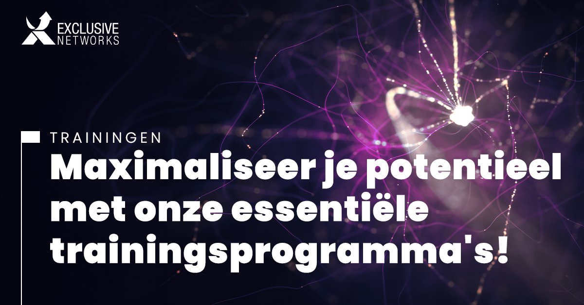 Voortdurend blijven groeien en ontwikkelen is essentieel. Ons team van experts staan klaar om u te begeleiden en te ondersteunen, zodat u het maximale uit elke training kunt halen. Bezoek onze website op training.exclusive-networks.com/nl-NL/ om ons uitgebreide trainingsaanbod te ontdekken.