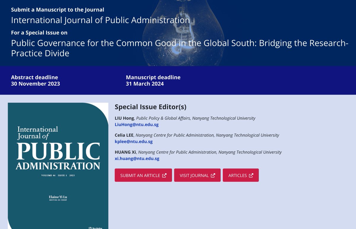 Welcome to submit your manuscript to our newest Special Issue! 😀
The special issue editors are LIU Hong, Celia LEE, and HUANG Xi from <a href="/NTUsg/">NTU Singapore</a>👏
think.taylorandfrancis.com/special_issues…
<a href="/Elaine_Yi_Lu/">Dr. Elaine Yi Lu</a> <a href="/Kelly_Yu_Shi/">Kelly Shi</a> <a href="/TandFEditors/">T&F Editor Resources</a> <a href="/tandfnewsroom/">Taylor&Francis News</a> <a href="/MengYe_Emma/">Meng Ye</a> <a href="/Sailing_HQ1123/">Hang Qi</a> <a href="/philipkarre/">Philip Marcel Karré @philipkarre@mastodon.green</a> <a href="/jiaqiliangpa/">Jiaqi Liang</a>