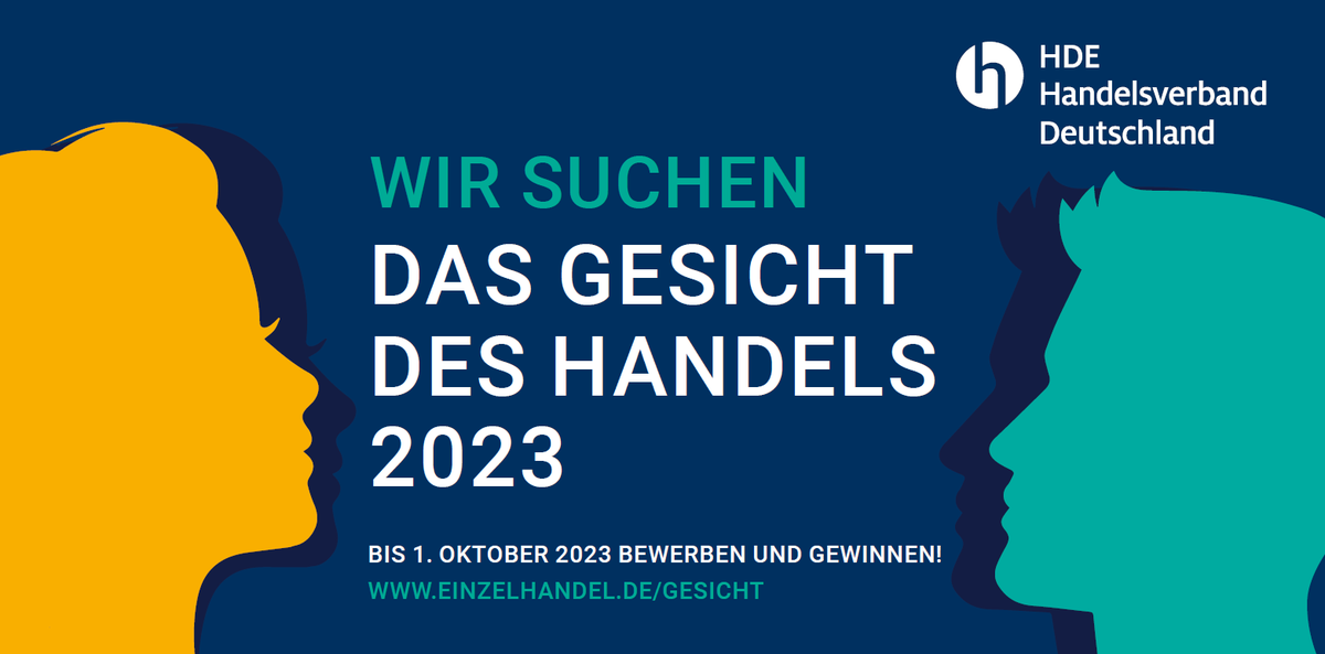 handelsverband's tweet photo. Wir suchen das Gesicht des Handels 2023 - jetzt bewerben, tolle Preise gewinnen und auf der großen Bühne beim @hkd_deutschland stehen. Mehr zur Auszeichnung für alle Mitarbeitenden im #Einzelhandel unter https://t.co/107Q8JOE5p https://t.co/oWlMfbV7n1