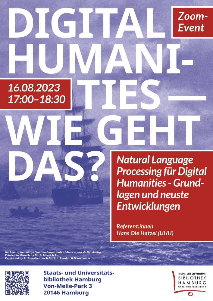 Staats- und Universitätsbibliothek Hamburg (@stabihh) on Twitter photo Online-Vortrag zu Verfahren des maschinellen Lernens im Kontext der Sprachverarbeitung:
Natural Language Processing für #DigitalHumanities – Grundlagen und neuste Entwicklungen.
Referent: Hans Ole Hatzel, <a href="/unihh/">Universität Hamburg</a>
Mittwoch, 16.08., 17 - 18:30 Uhr: blog.sub.uni-hamburg.de/?p=36110 /mt Online-Vortrag zu Verfahren des maschinellen Lernens im Kontext der Sprachverarbeitung:
Natural Language Processing für #DigitalHumanities – Grundlagen und neuste Entwicklungen.
Referent: Hans Ole Hatzel, <a href="/unihh/">Universität Hamburg</a>
Mittwoch, 16.08., 17 - 18:30 Uhr: blog.sub.uni-hamburg.de/?p=36110 /mt