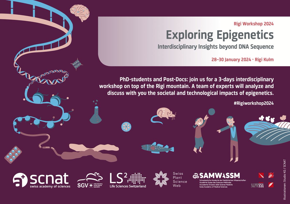 SCNAT (@scnatch) on Twitter photo PhD Students and Post-docs: Join us for the #Rigi Workshop 24.
🧬#Epigenetics have many application domains.
📅On day 2, we'll explore epigenetic research and applications in plant sciences with Etienne Bucher @Agroscope and Luis Lopez-Molina <a href="/Biologie_UNIGE/">Biologie - UNIGE</a> PhD Students and Post-docs: Join us for the #Rigi Workshop 24.
🧬#Epigenetics have many application domains.
📅On day 2, we'll explore epigenetic research and applications in plant sciences with Etienne Bucher @Agroscope and Luis Lopez-Molina <a href="/Biologie_UNIGE/">Biologie - UNIGE</a>
