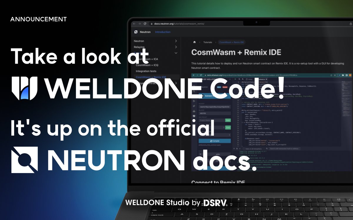 Quantum jump for #Neutron devs and the @cosmos ecosystem is on the horizon with WELLDONE Studio!