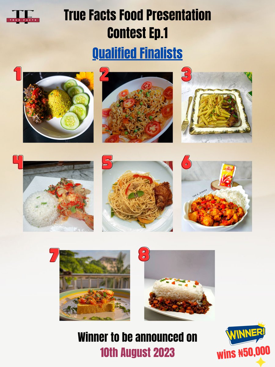 Who has the best food presentation and deserves to win ₦50,000 cash prize?🤔 Help us choose the best