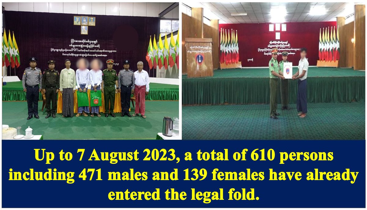 yesminejk's tweet photo. PDF members with no Crime Records returning Legal Fold Entrusted to their Parents till August 7 is 610 person in total.
@ASEAN
@UN
#Myanmar #WhatsHappeningInMyanmar #RejectNUG #RejectPDF https://t.co/bMqbbrLM66