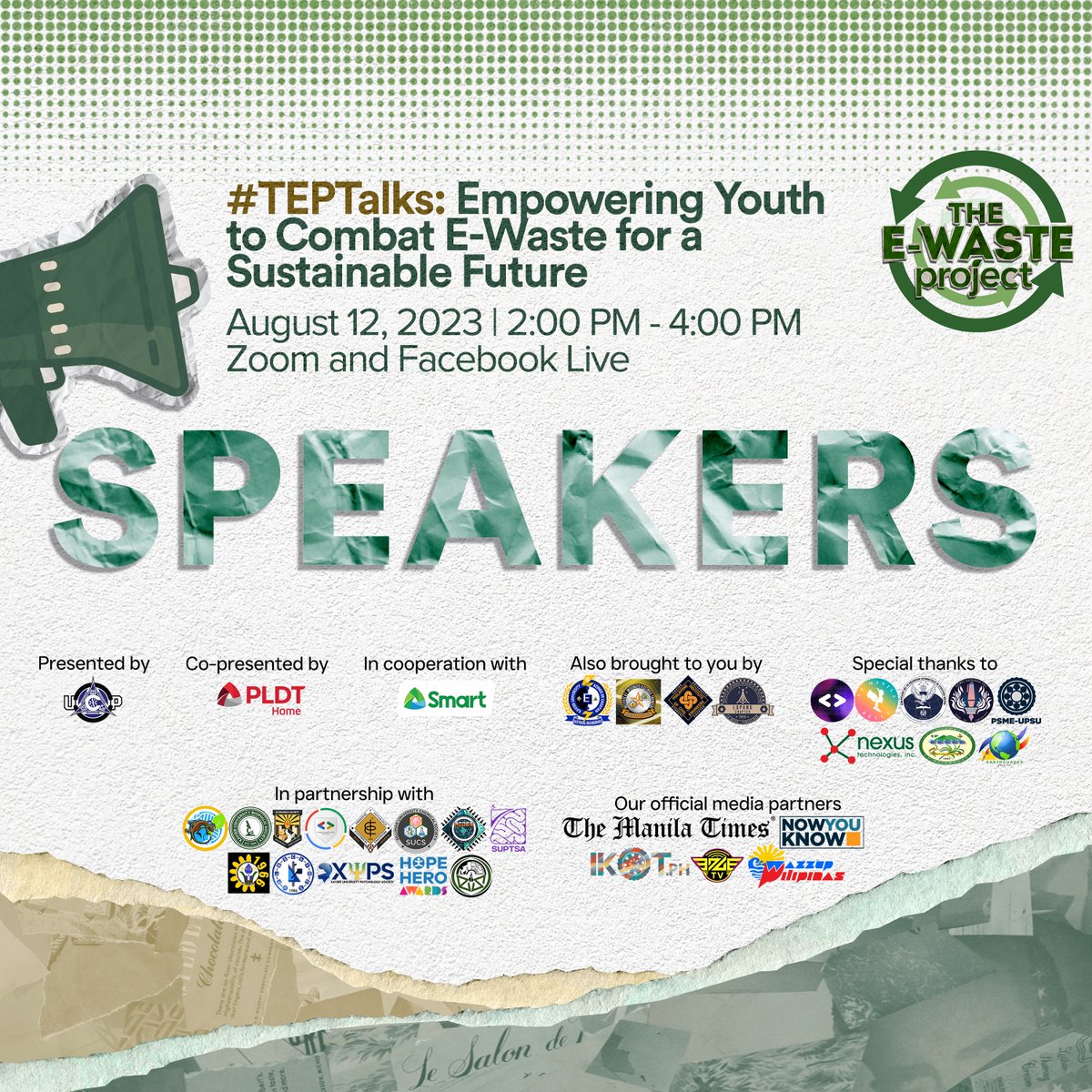 theewasteprojph's tweet photo. Meet the Visionaries Leading the E-Waste Conversation! 

In our upcoming #TEPTalks, we're honored to present remarkable speakers who bring diverse perspectives and expertise to the table. 

🔊Introducing Our Esteemed Speakers: Mr. Jaime De Castro and Ms. Crisel Dicen

#TEPYear11 https://t.co/Ow7qCnu1jB