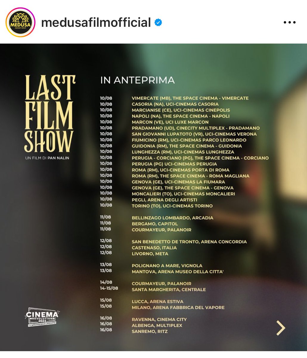 PanNalin's tweet photo. 2/4 Italy breaks record with 92 Premieres in Cinemas prior to its theatrical release on 23.08.2023
List of Cinemas where you can watch Last Film Show in Italy https://t.co/YvDCMMqEnR