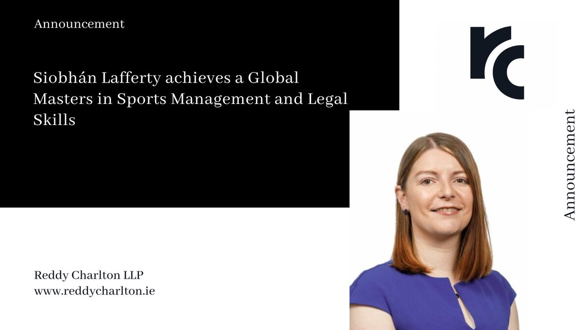 A massive congratulations to our very own Siobhán Lafferty in achieving a Global Masters in Sports Management &amp; Legal Skills from Instituto Superior de Derecho y Economia in Conjunction with TC Barcelona! #irishlaw #mastersdegree #law #congratulations linkedin.com/feed/update/ur…