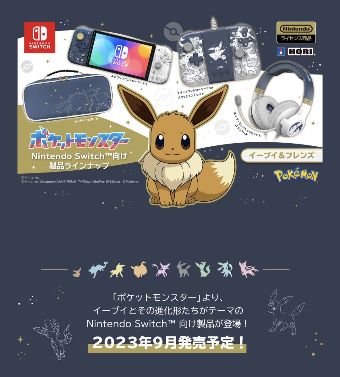 イーブイとその進化形たちがテーマのNintendo Switch向け製品が登場
