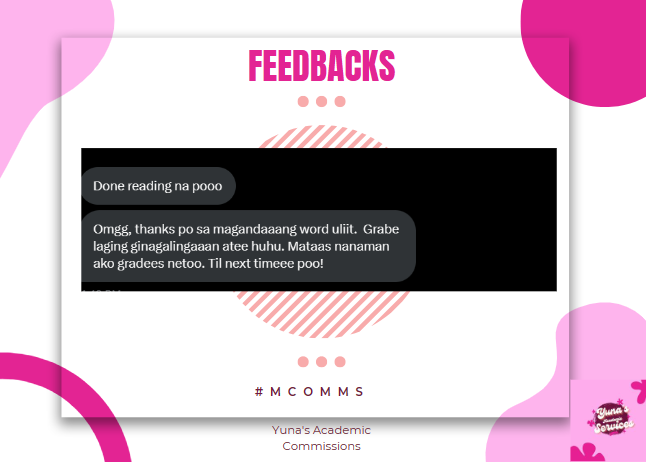 moonserve_acads's tweet photo. Latest Feedback🩷 Tysm returning client! <3 

Task: Business Analytics #mcomms

Dm's are vv open for rush/nonrush comms, hit me up!🩷🛎️ https://t.co/0aZVD9QcxO