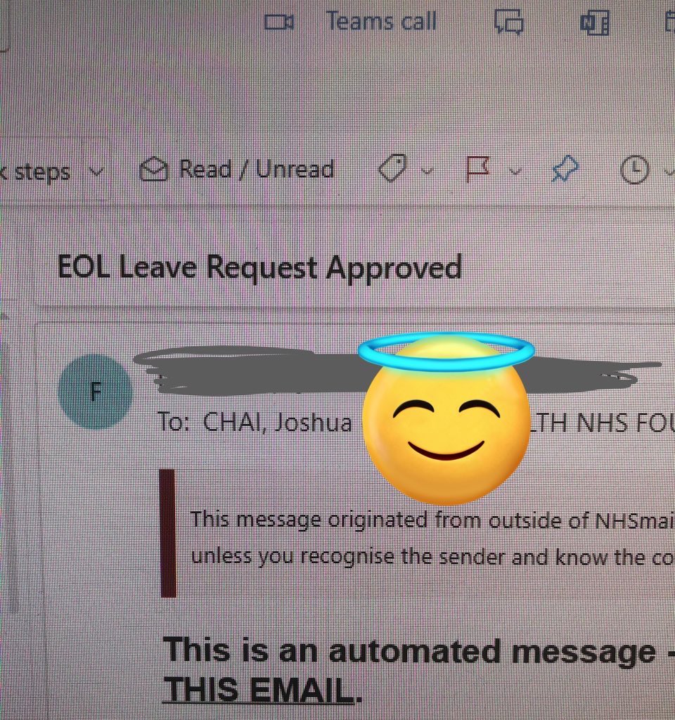 “EOL” leave request approved ?!?! This must be the most ominous email title ever seen. In a healthcare setting, surely we can be a little more sensitive in our choice of abbreviation…🧐