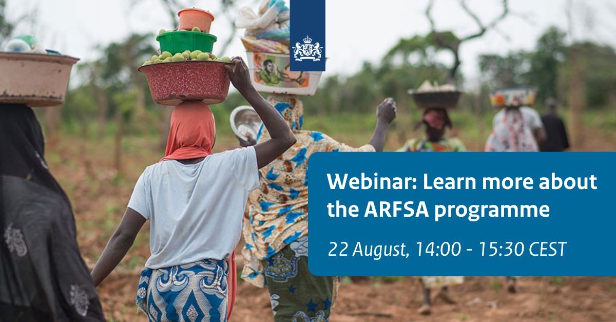 NL Enterprise Agency (@nlenterprise) on Twitter photo WEBINAR| Do you want to apply for the new subsidy programme Accelerating Resilient Food Systems in Africa (ARFSA)? Join our webinar on 22 August, during which ample room for your questions will be available!
Register here ➡️ bit.ly/3YqAlmW
#foodsecurity #Africa <a href="/IGG_NL/">NL Global Issues</a> WEBINAR| Do you want to apply for the new subsidy programme Accelerating Resilient Food Systems in Africa (ARFSA)? Join our webinar on 22 August, during which ample room for your questions will be available!
Register here ➡️ bit.ly/3YqAlmW
#foodsecurity #Africa <a href="/IGG_NL/">NL Global Issues</a>