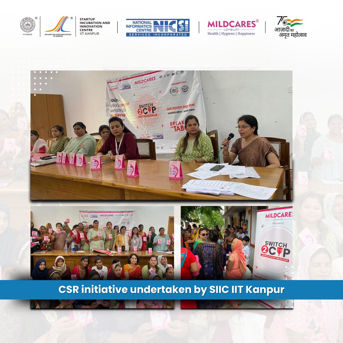 1/5
CSR initiative undertaken by SIIC:

SIIC incubated startup, @mildcares , has launched its 'Switch2Cup' Campaign - a mission to raise awareness and ensure equitable access to menstrual necessities for Indian women.

Menstrual health is an often overlooked obstacle in the
