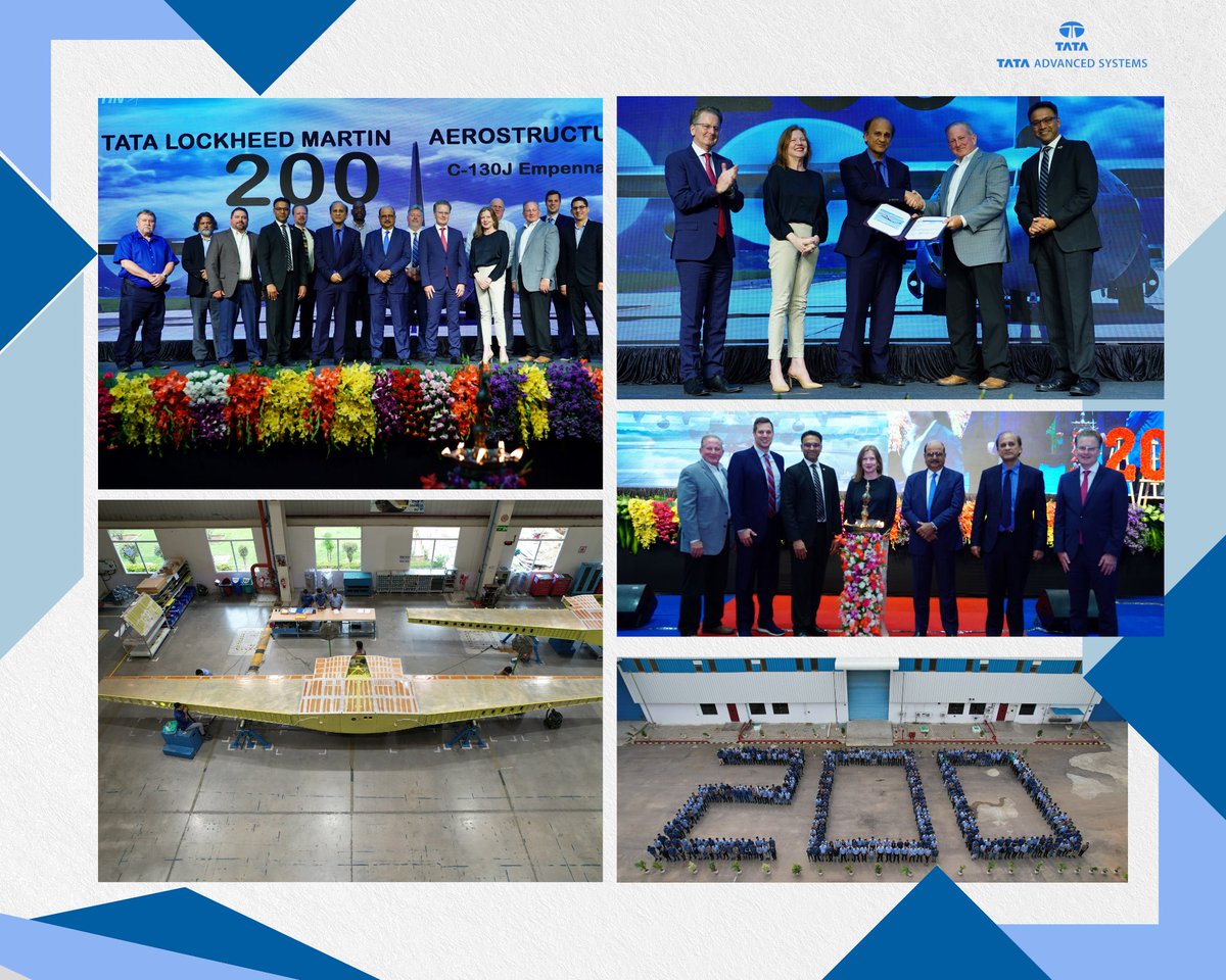 tataadvanced's tweet photo. Tata Lockheed Martin Aerostructures Limited (TLMAL) announced the delivery of the 200th C-130J Super Hercules Empennage at an event in Hyderabad today. #TLMAL JV continues to exemplify #MakeinIndia goals.
#C130Jsuperhercules #TASL #singleglobalsourceprovider https://t.co/0ItASGxDor