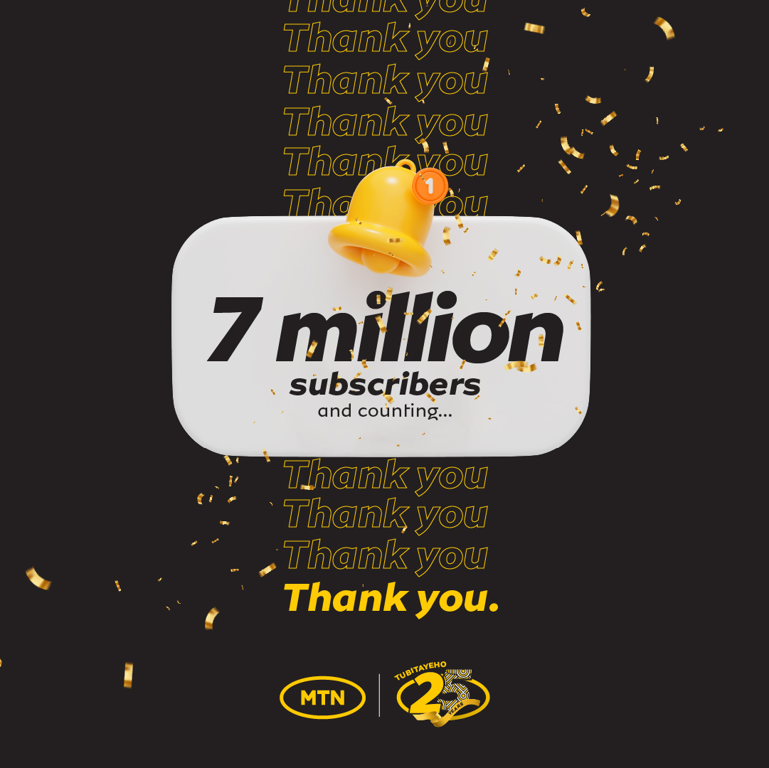 🚨We are thrilled to share that we hit an incredible milestone of 7⃣million mobile subscribers!🥳🎊 
These numbers represent millions of connected people with enhanced access to education, technology, and healthcare. A big appreciation to all our customers. #DoingGoodTogether 💛