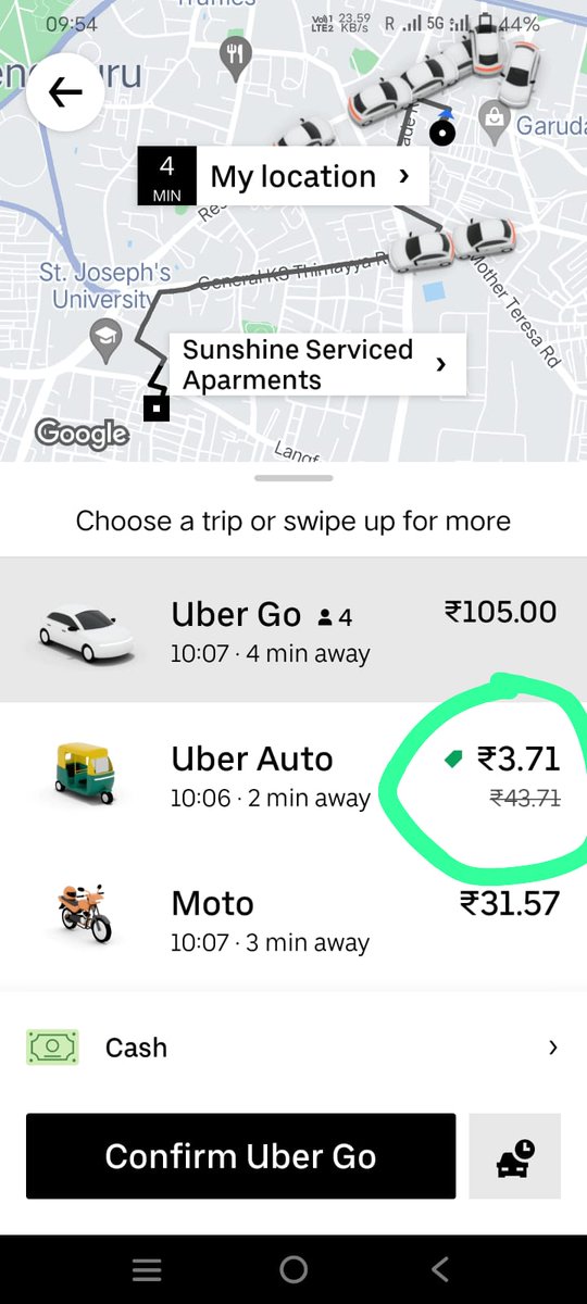 DeepakxMahajan's tweet photo. @Uber @Uber_Support Amazed to see getting auto at INR 3.71. Are we going back to early 20th century (Price wise). Or has Uber decided to be Genorous to Masses. Or Uber needing good engineering graduates. BDW are you guys using AI LOL @DeepakxMahajan https://t.co/BO9lXcF85K