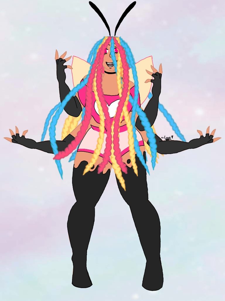 artisticliltot's tweet photo. Tada, my art of humanized Queen Bee-lzebub 🍯🩷💛🩵 https://t.co/N0xOxpwUft