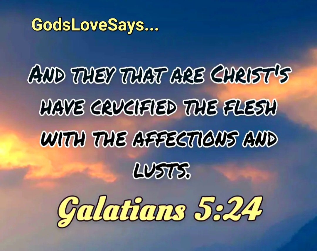 HornettPam's tweet photo. Those who belong to Christ Jesus have crucified the flesh with its passions and desires.
Galatians 5:24
#GodsLoveSays #Galatians #belong #Christ #Jesus #crucified #flesh #passions #desires #affections #lusts https://t.co/JLaYEGkWVI