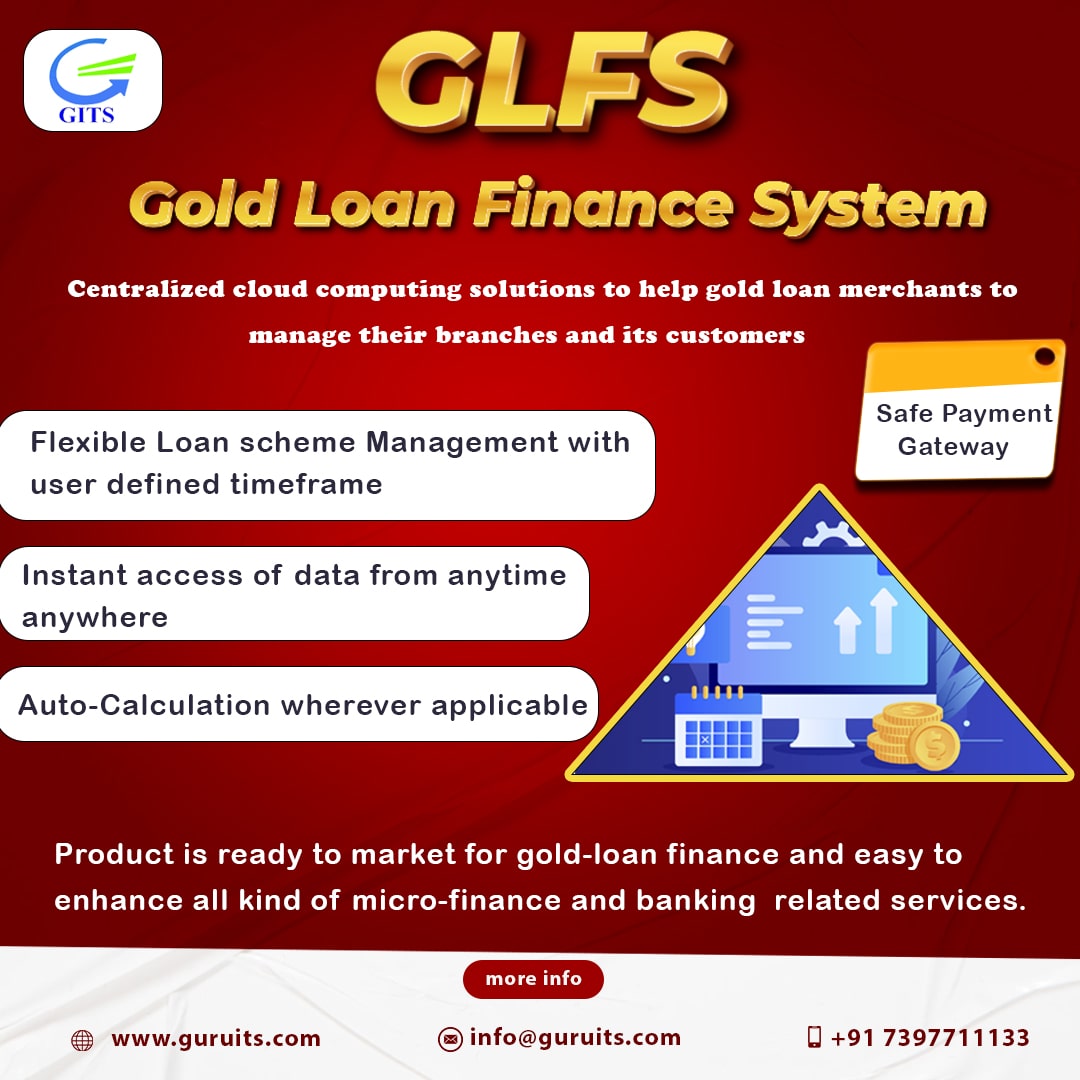 𝐆𝐨𝐥𝐝 𝐋𝐨𝐚𝐧 𝐅𝐢𝐧𝐚𝐧𝐜𝐞 𝐒𝐲𝐬𝐭𝐞𝐦 (𝐆𝐋𝐅𝐒)
Visit Us: guruits.com
Contact Us:+91-739-77-111-33
Email: info@guruits.com
#GLFS #safepaymentgateway #Automate #goldloan #timeframe #reminder #features #safepayments #gateway #goldloan #financesoftware