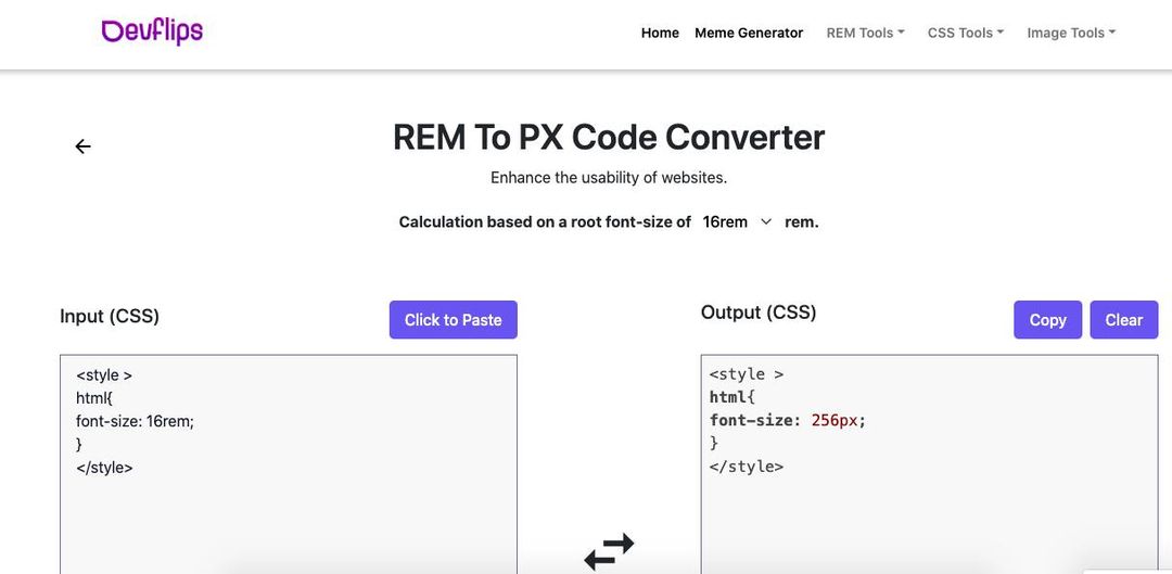 DDdevflips's tweet image. 📣 Exciting News! 🎉 Introducing the REM to PX Code Converter in DevFlips 💪 Say goodbye to manual conversions and save time with this powerful tool. Try it today and make your coding process a breeze! 💻

Try Now: tools.devflips.com/rem-to-px-conv…

#devflip #cssconverter #remtopx