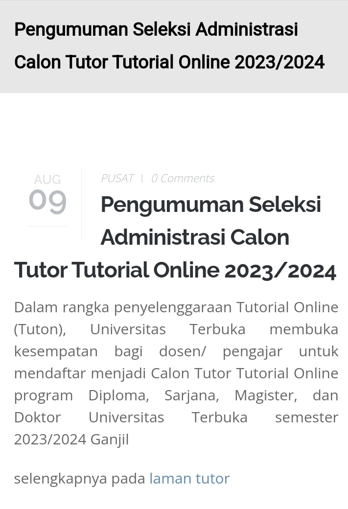 lowongandosenx's tweet photo. Ada yang mau jadi Tuton UT? https://t.co/brWYY4fl7F