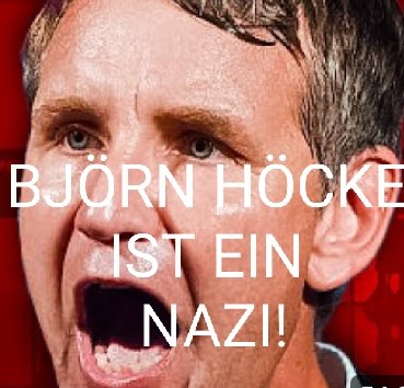 Anonymous00708's tweet photo. @RND_de @HS_Akechi Wenn der @mdr_th dem Nazi #Höcke wenigstens mal richtig unbequeme Fragen stellen würde, hätte ein "#Sommerinterview"
wenigstens einen Sinn!
Fragen Sie ihn doch mal wie er auf Begriffe wie
"Alles für Deutschland" &amp; "lebensunwertes Leben" kommt!?
Und ob er eine Waffe zu Hause hat!? https://t.co/u964lT8CgR